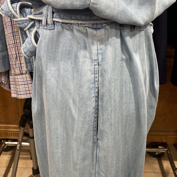Cloth And Stone Chambray Belted Dress 👗 Size Large - Picture 6 of 13